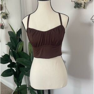 Aerie Real Me Ruched Corset Sports Bra